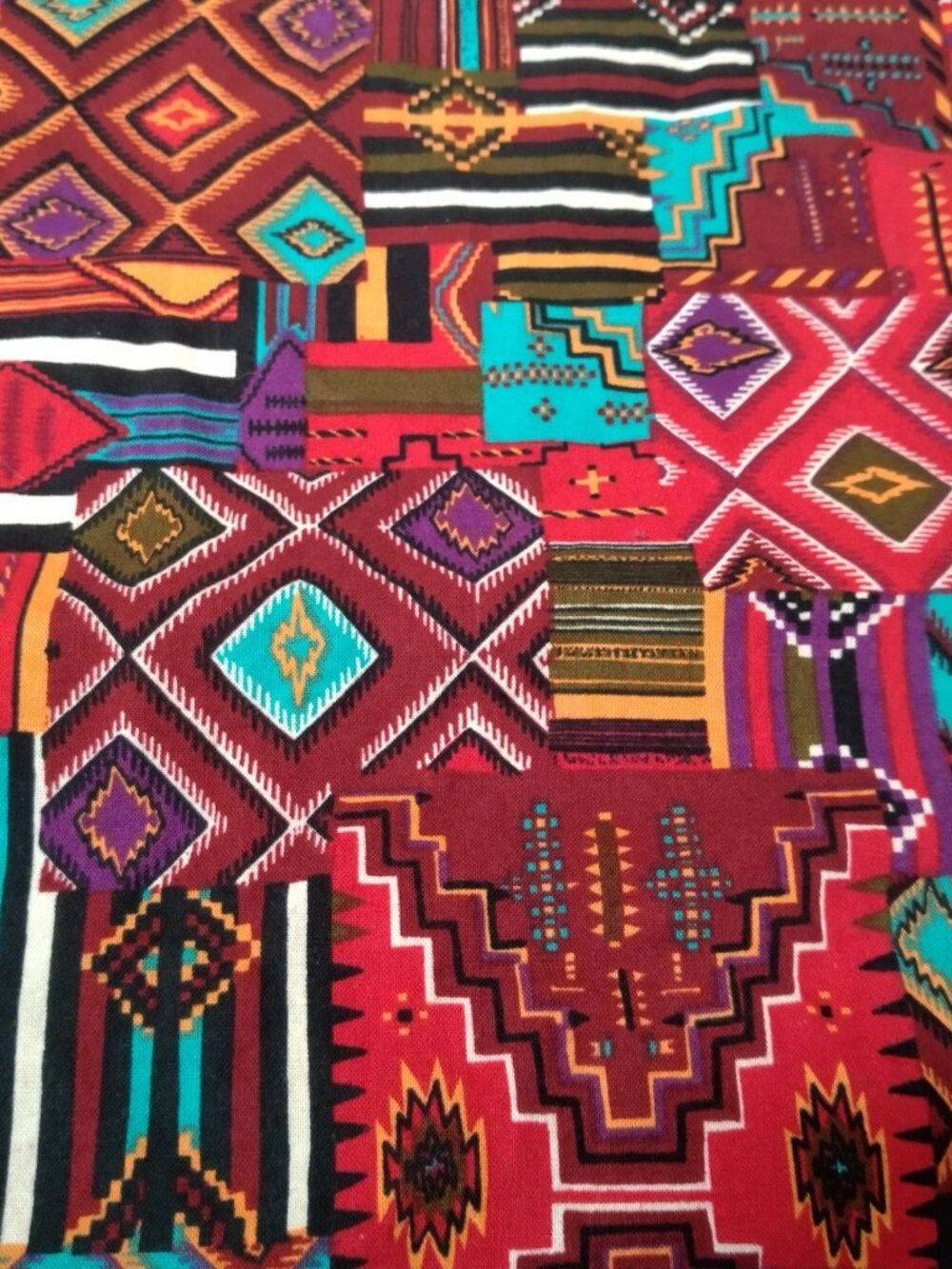 McCalls Skirt Small Long Maxi Southwestern Native Patchwork Tribal Print Natural - Picture 7 of 11